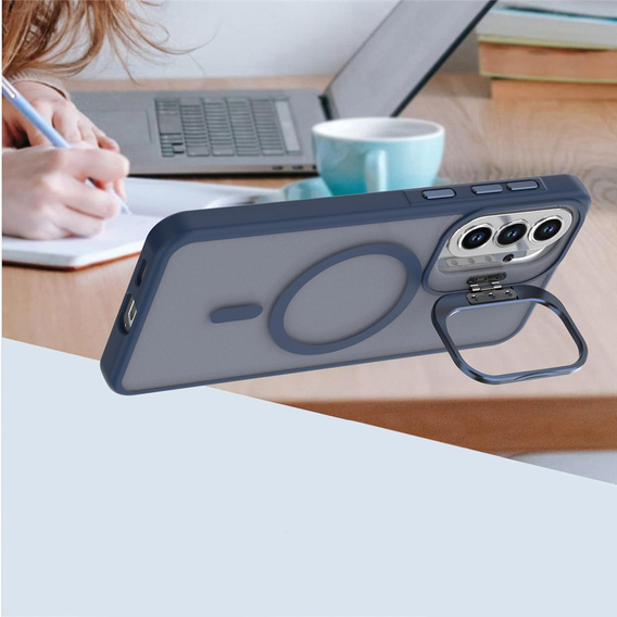 Skin-touch case with MagSafe stand for Samsung Galaxy A37 5G, blue