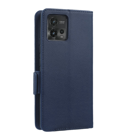Flip case for Motorola Moto G72, Wallet Thin Magnet, dark blue