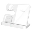 3-in-1 QI Fast Wireless Charger for Samsung S25 S24 S23 Galaxy Watch Buds Station, White