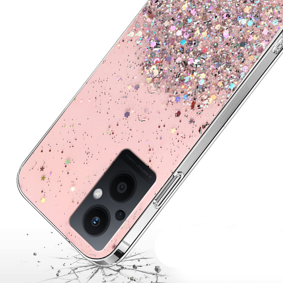 Case for Oppo Reno7 Lite 5G, Glittery, pink