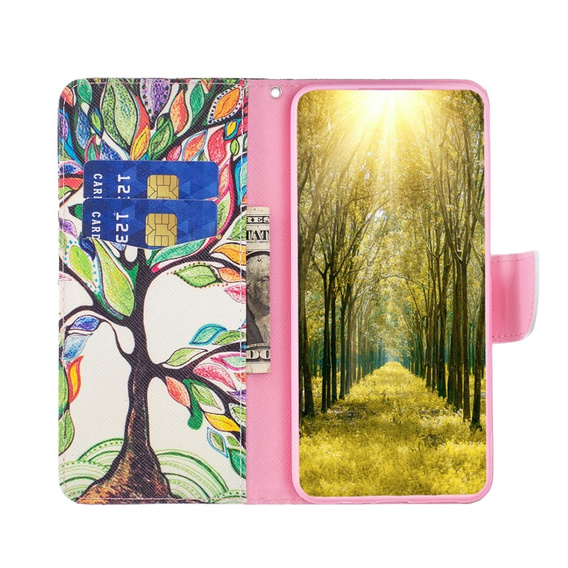 Flip case for Samsung Galaxy M34, Wallet, tree of life, white