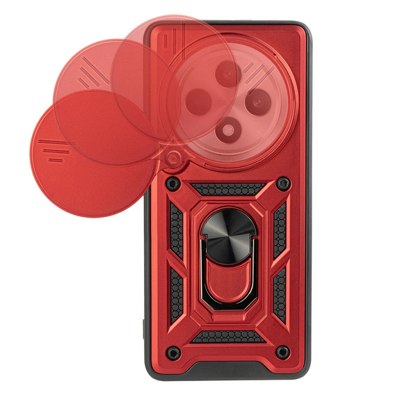 Case for Oppo Reno 12FS / 12F, CamShield Slide, red