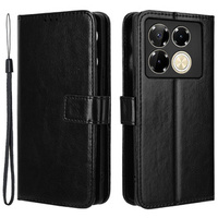 Flip case for Infinix Note 40 Pro Plus, Crazy Horse Wallet, black