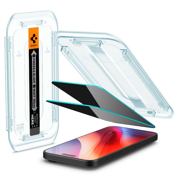 Spigen Privacy Tempered Glass for iPhone 17 Pro Max / 16 Pro Max, Glas.TR Privacy (2 pcs)