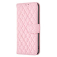 Flip case for Motorola Moto G24 / G24 Power / G04, Rhombus Crossbody Leather, pink rose gold
