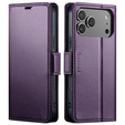 ERBORD Glossy Litchi wallet case with flap for iPhone 17 Pro Max