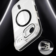 Case for iPhone Air, for MagSafe, with stand, transparent with black inserts