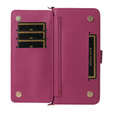 Crossbody Leather Wallet flip case for Oppo Reno 13 Pro 5G, maroon