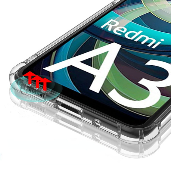 Case for Xiaomi Redmi A3, Dropproof, transparent
