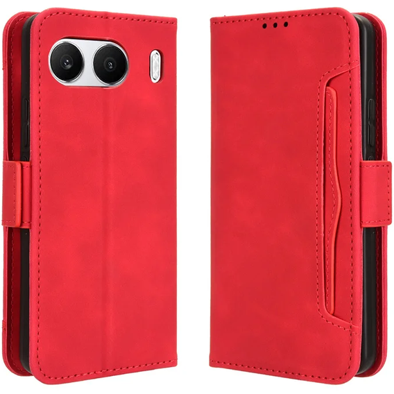 Flip case for OnePlus Nord 4, Card Slot, red