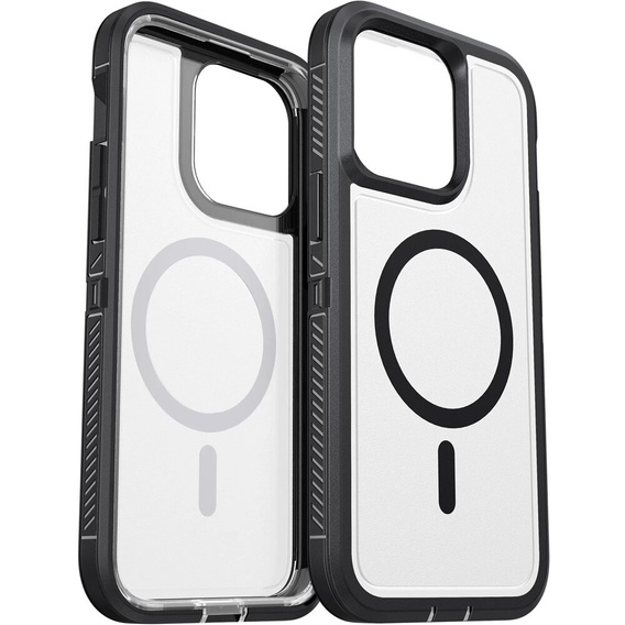 Case with frame for iPhone 12/12 Pro, for MagSafe, transparent / black