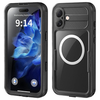 IP68 Waterproof Case for iPhone 16 Plus, SHELLBOX MagSafe, black