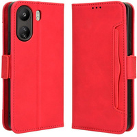 Flip case for Xiaomi Redmi 13C / Poco C65, Card Slot, red