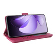 Crossbody Leather Wallet flip case for Oppo Reno 13 Pro 5G, maroon