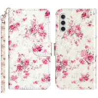 Flip case for Samsung Galaxy A35 5G, Wallet, Roses white