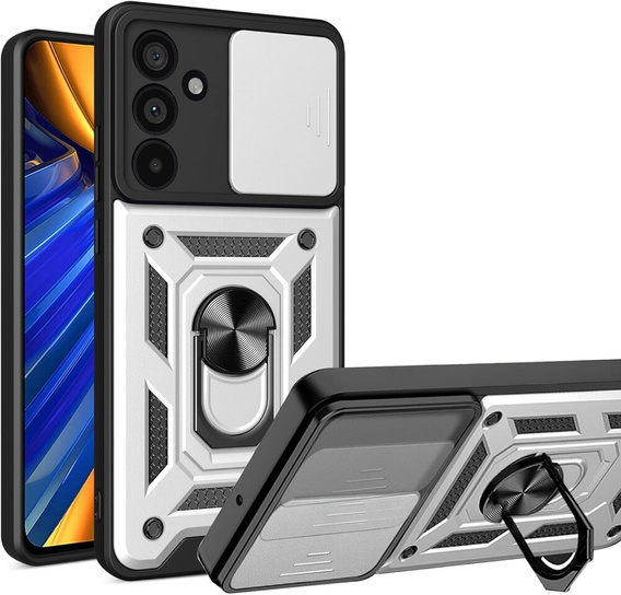 Case for Samsung Galaxy M55 5G, CamShield Slide, silver