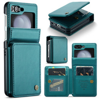 CASEME flip case for Samsung Galaxy Z Flip5 5G, Litchi Wallet, green