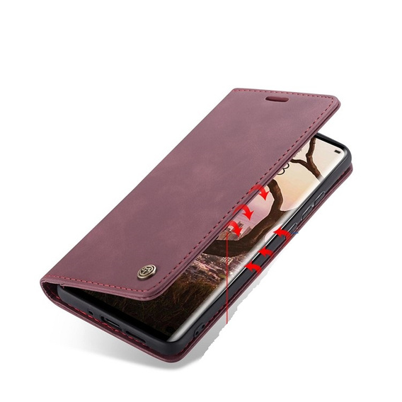 CASEME case for Huawei P30 Pro, Leather Wallet Case, maroon