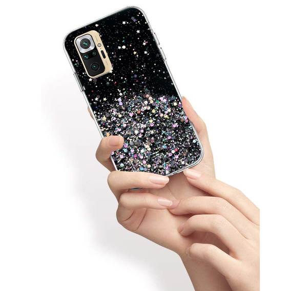 Case for Xiaomi Redmi Note 10 Pro, Glittery, black