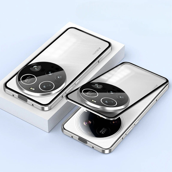 Case for Xiaomi 15 Ultra, Magnetic Dual Glass, silver