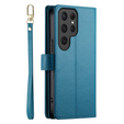 Flip case for Samsung Galaxy S25 Ultra, Wallet Zipper Pocket, blue