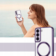 Case for Samsung Galaxy S21 FE, Electro MagSafe, purple + Screen Glass
