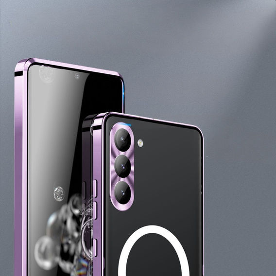 Camera Protection Case for Samsung Galaxy S23 FE, CamShield MagSafe, transparent / purple