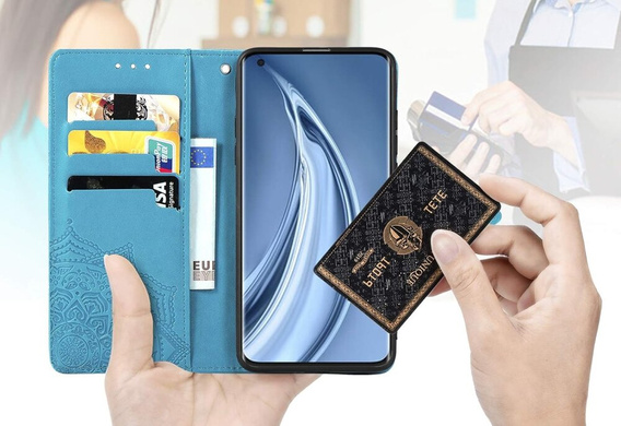 Flip case for Oppo Reno 12 Pro, Mandala, blue