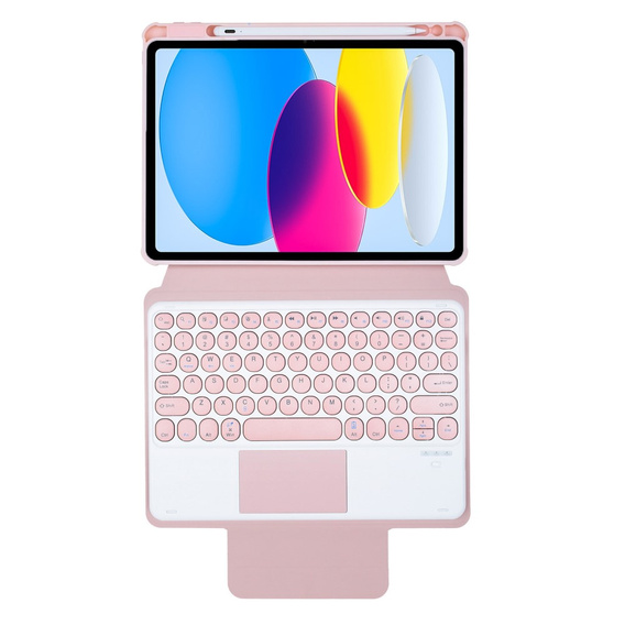Keyboard case for iPad 11" 2025 A16 (11 gen.) / iPad 10.9" 2022 (10 gen.), Rotary 360° Leather, pink rose gold