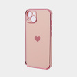 Case for Apple iPhone 13, Electro heart, pink rose gold
