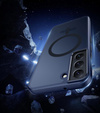 Case for Samsung Galaxy S21, for MagSafe, ERBORD Matt Case, dark blue + Screen Glass