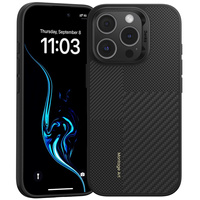 BENKS Kevlar Case for iPhone 16 Pro, for MagSafe, Carbon Fiber, black