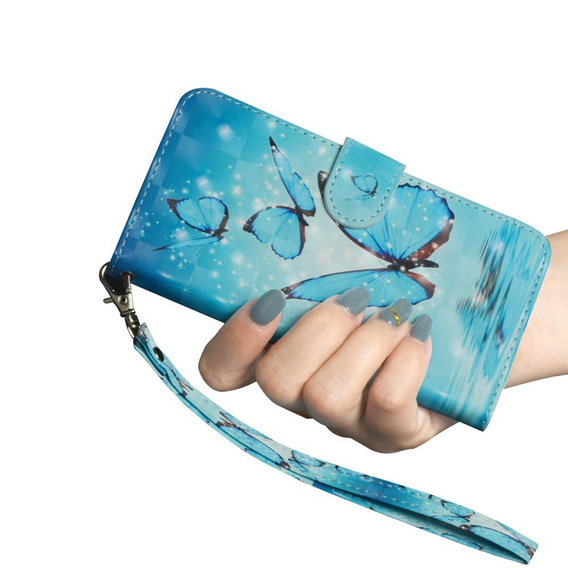 Flip case for Xiaomi Redmi Note 8 Pro, Wallet butterfly, blue