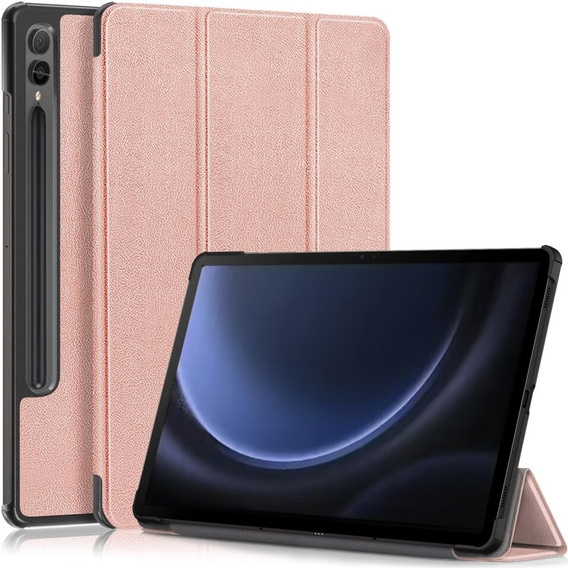 Case for Samsung Galaxy Tab S9 FE+ Plus, Smartcase with stylus space, pink rose gold
