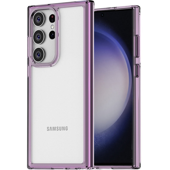 Case for Samsung Galaxy S23 Ultra, Fusion Hybrid, transparent / purple
