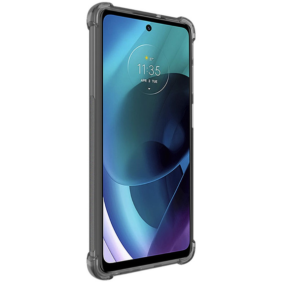 IMAK case for Motorola Moto G71 5G, Dropproof, transparent / black