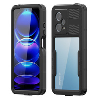 IP68 Waterproof Case for Xiaomi Redmi Note 12 Pro 5G, Redpepper, black