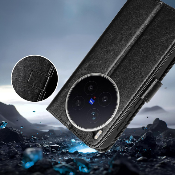 Crazy Horse Wallet flip case for Vivo X300 Pro