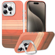 Case for iPhone 15 Pro, Frame Kickstand, for MagSafe, Sunset Orange
