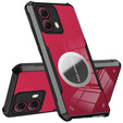Case for Motorola Edge 50 Fusion 5G, with magnetic sheet, transparent / black