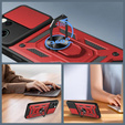 Armoured case for Oppo Reno 14F, with camera protection, with stand, red