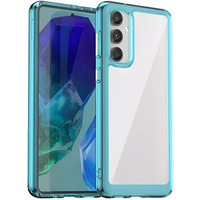 Case for Samsung Galaxy M55 5G, Fusion Hybrid, transparent / blue