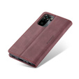 CASEME case for Xiaomi Redmi Note 10 / 10S, Leather Wallet Case, maroon