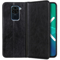 Case for Xiaomi Redmi Note 9, Wallet Litchi Leather, black