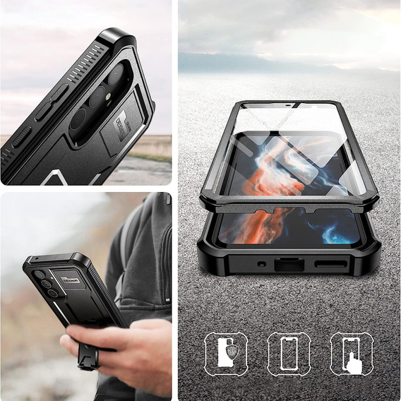 Armored case for Samsung Galaxy A54 5G, Dexnor Full Body (Two Frames), black