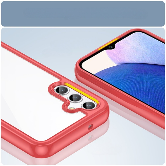 Case for Samsung Galaxy A14 4G/5G, Fusion Hybrid, transparent / red