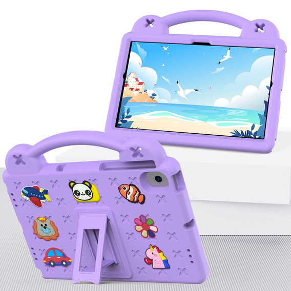 Children's case for Lenovo M10 X306 2 Gen / M10 Plus TB-X606 10.3 / Samsung Tab A 10.1 T510/515 / K10 X6C6, Cute Patterns, with stand, purple