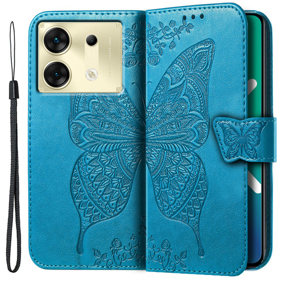 Flip case for Infinix Zero 30 5G, Butterfly, blue