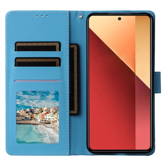 Flip case for Xiaomi Redmi Note 13 Pro 4G / Xiaomi Redmi Note 14S / Xiaomi Poco M6 Pro 4G, Wallet, Marble blue