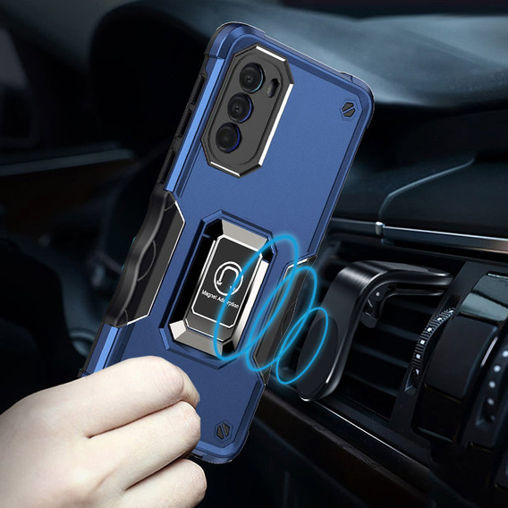 Case for Motorola Moto G22, Dual-Layer Armor, blue